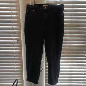 Abercrombie Black High Rise Straight Jeans Size 33